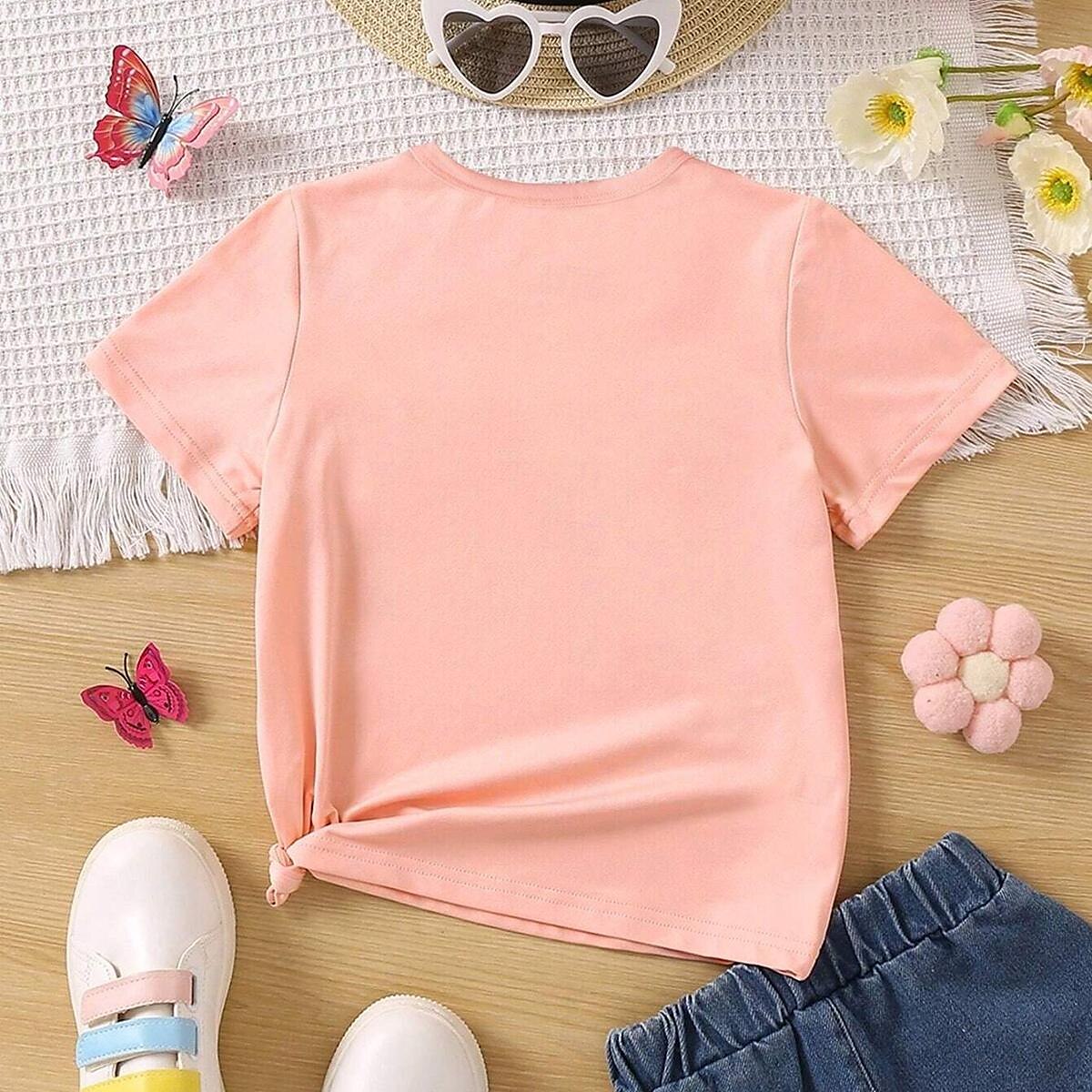 Toddler Girls' Easter T shirt Bunny School Short Sleeve Fashion 3-7 Years Summer Champagne 2025 - $10.49 –P2