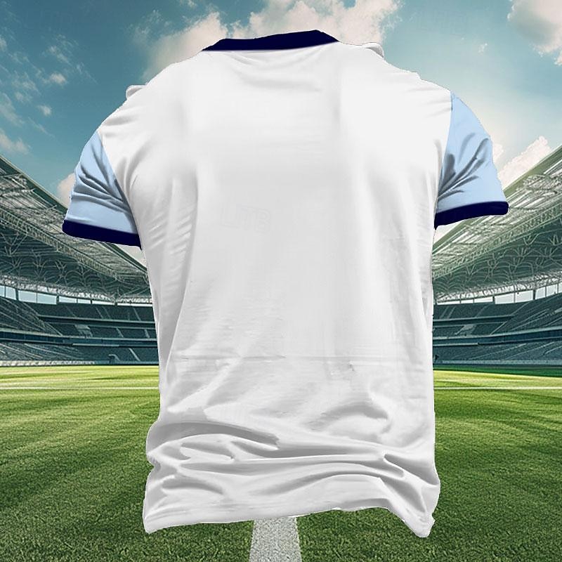 2025年 男性用 England Tシャツ 半袖 Tシャツ 3Dプリント クルーネック シャツ 屋外 アスレイジャー ブルー 夏 春 衣類 S M L XL XXL XXXL  コレクション – $19.99 -P2