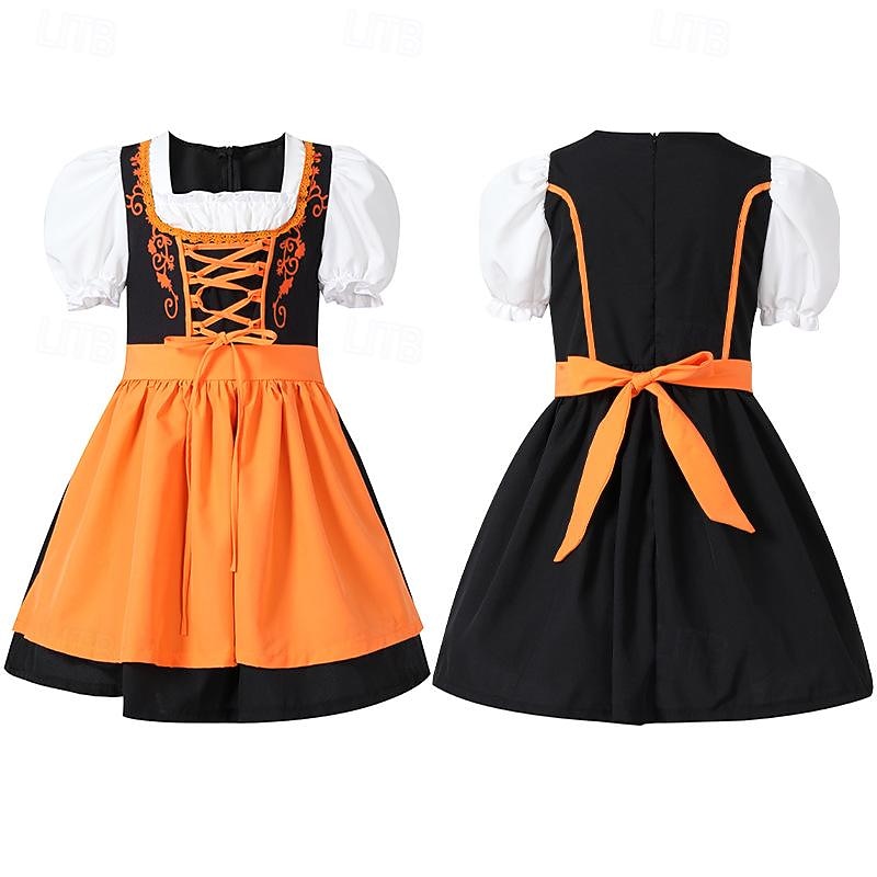 Halloween Oktoberfest Dress Dirndl Trachtenkleider Oktoberfest / Beer Bavarian Wiesn Wiesn Girls' Traditional Style Cloth 2026 - $40.99 –P9