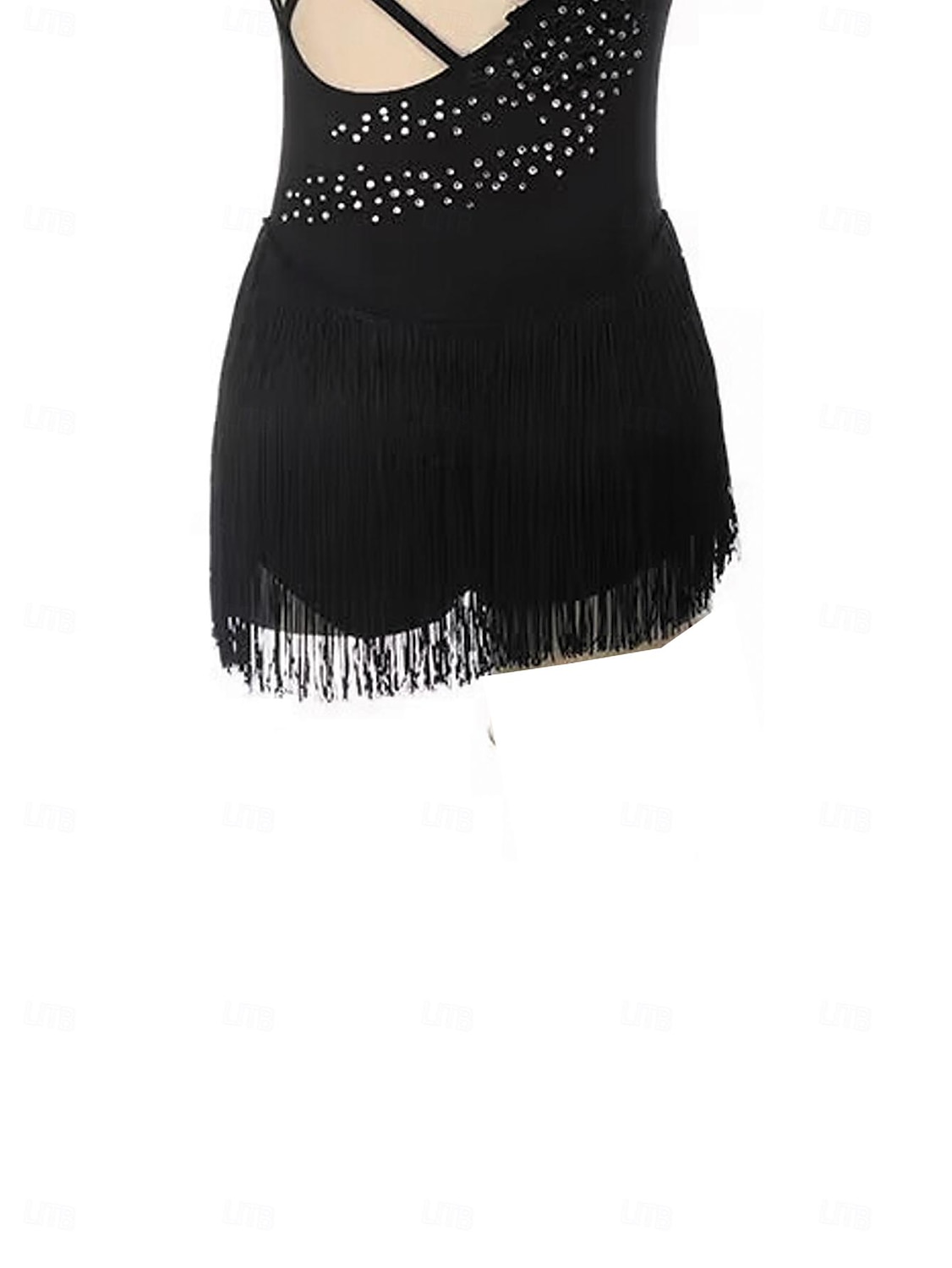 Kjole til kunstløp Dame Jente Skøyteløp Kjoler Svart Lapper Dusker Netting Spandex Elastisk Trening Profesjonell Konkurranse Skøyteklær Hold Varm Krystall / Rhinstein Ermeløs Skøyting Kunstløp 2025 - $170.99 –P6