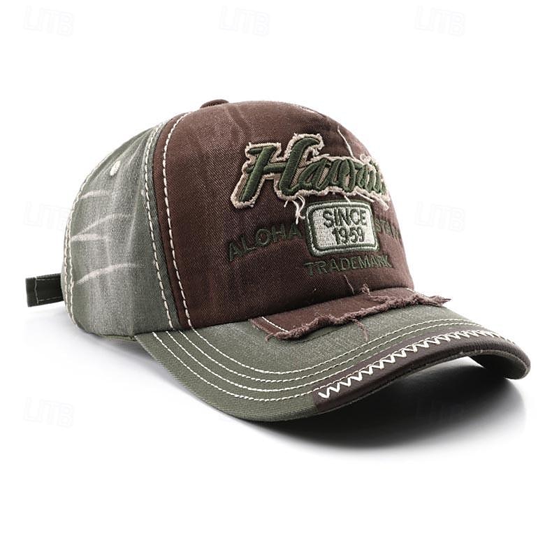 Per uomo Cappellino da baseball Cappello da sole Cappello da camionista Rosso Verde Cotone Collage Con ricami Di tendenza Informale Strada Giornaliero Alfabetico Regolabile Crema solare Traspirante del 2025 a $9.49 –P8