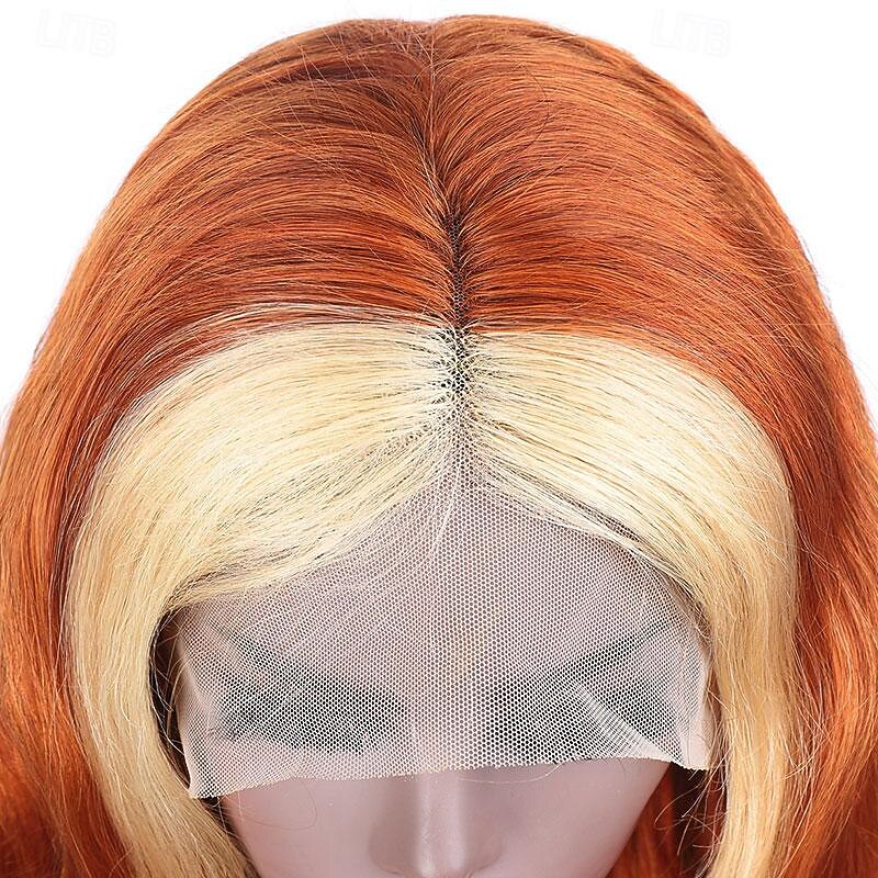 remy menselijk haar 12-28 inch gemberblonde haarkant body wave hd kant frontale pruik 613 gekleurde menselijk haar pruiken 13x4 gember haarkant 2025 - $158.99 -P5