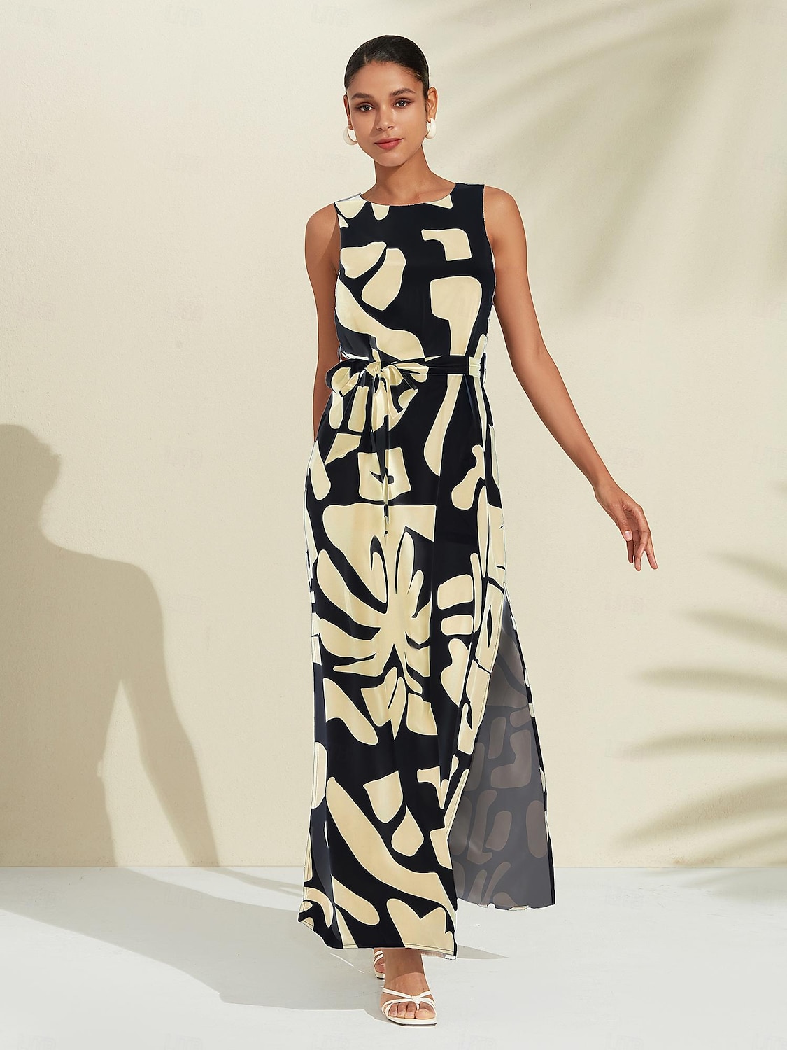 Femmes Robe Décontractée Robe Ample Noir Blanche Sans manches Motif Floral Imprimé Ample Printemps & Été Tour Décontracté Quotidien Occasionnel Vacances S M L de 2025 ? $71.99 –P16