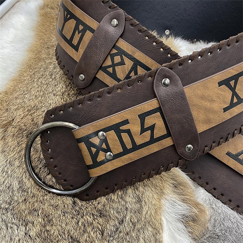 Punk y gótico Medieval Renacimiento Baile de Máscaras Cinturón Vikingo caballero celta Hombre Mujer Unisexo Vikingo Carnaval Mascarada Escenario Feria del Renacimiento LARP Adulto Cinturón 2025 - $32.99 –P11
