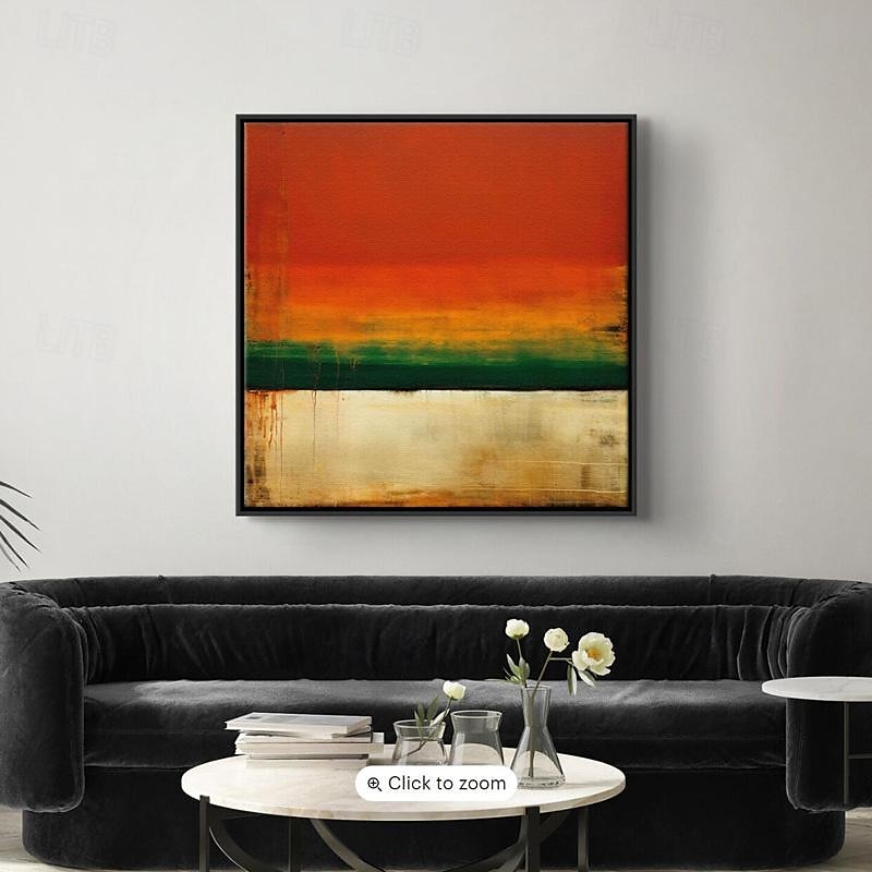 slavná ručně malovaná značka rothko oranžově fialové umění ruční práce na plátně expresionismus malba velké abstraktní nástěnné umění zarámované a připravené k zavěšení 2025 - $102.99 -P13