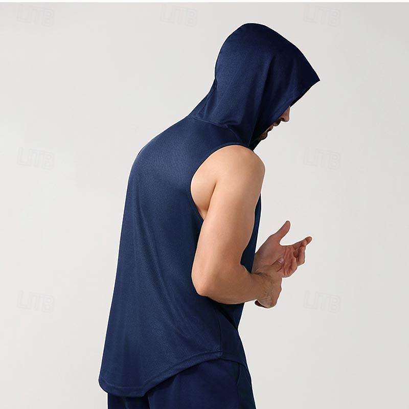 Homens Camiseta Colete de Trilha Sem Manga Com Capuz Malha Íntima Camisa sem mangas Colete superior Ao ar livre Secagem Rápida Macio Redutor de Suor Verão Poliéster Preto Branco Azul Marinho de 2026 por $12.99 –P10