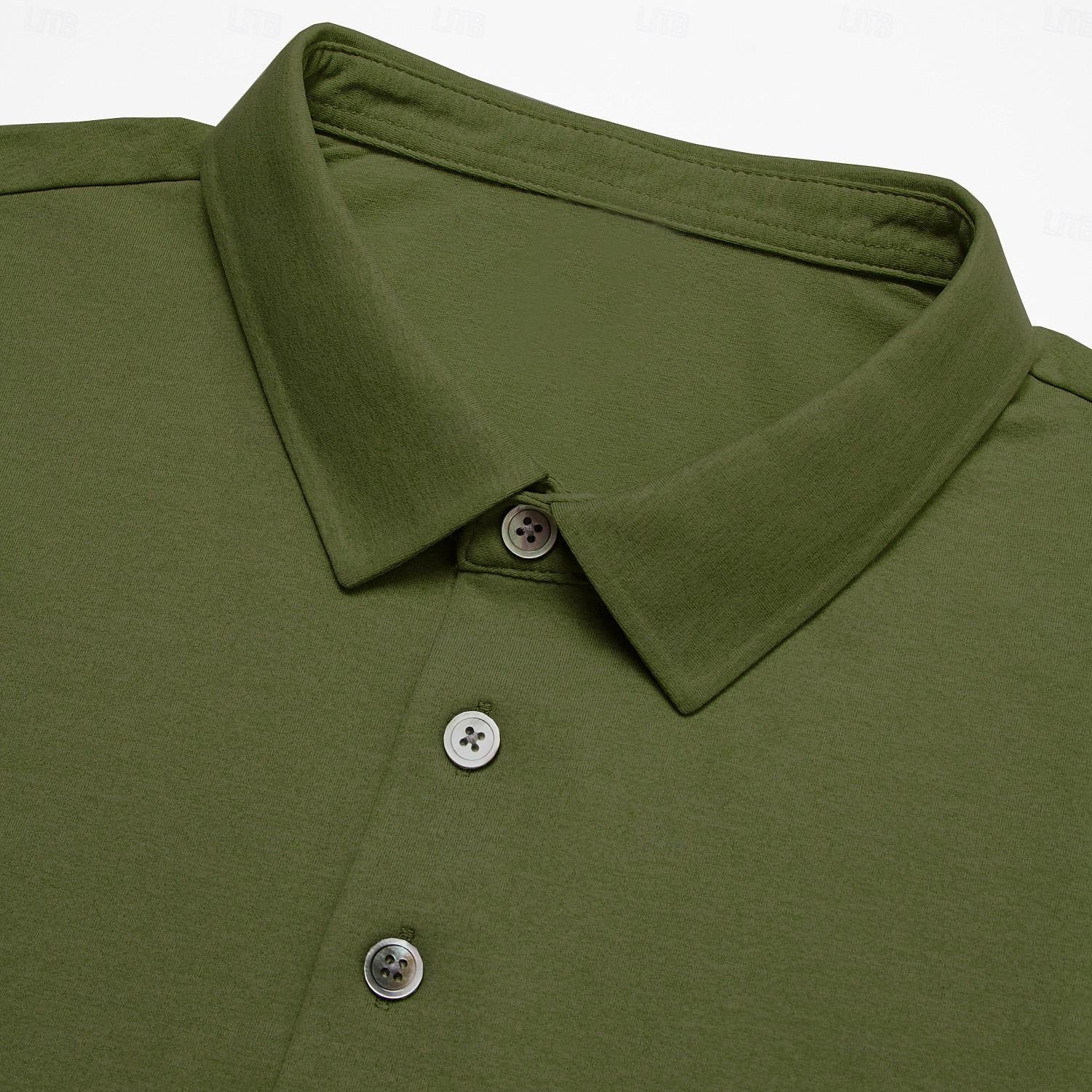Poloshirt für Herren, Business, Freizeit, Revers, Kurzarm, modern, formell, einfarbig, Knopfleiste, Sommer, Marineblau, Blau, Grün 2025 - $23.99 –P6