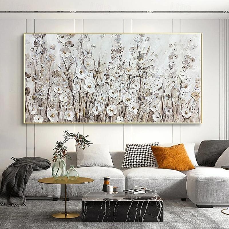 peinture à l'huile de fleur noire jaune sur toile grande peinture à l'huile de fleur art mural fait à la main peinture de texture abstraite art mural peinture personnalisée œuvre d'art moderne de 2025 ? $69.99 –P6