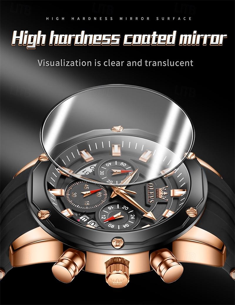 New Olevs Brand Men'S Business Watch Luminous Chronograph 24-Hour Indication Fashion Trend Multifunction Quartz Watch Waterproof Leisure Sports Men'S Wristwatch 2025 - $34.99 –P3