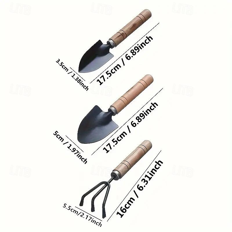 3-Piece Deluxe Garden Tool Set - Lightweight Aluminum Shovel & Rake for Succulent Plants Flower Beds & Loose Soil - Ergonomic Handle Ideal for Compact Gardening Needs 2025 - $6.99 –P5