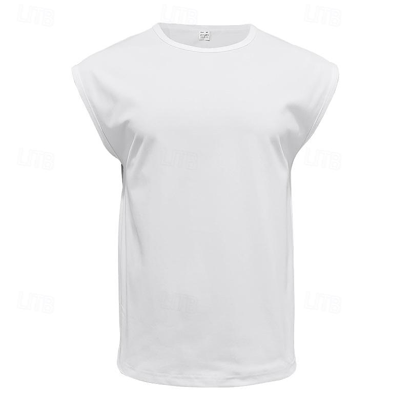 Herren Tank Top Weste Unterhemd Ärmelloses Shirt Ärmellos Rundhalsausschnitt Frühling & Sommer Einfach Mode Designer Basic Urlaub Straße Ausgehen Weiß Wein Dunkelmarine Top T-Shirt für Herren 2025 - $10.99 –P5