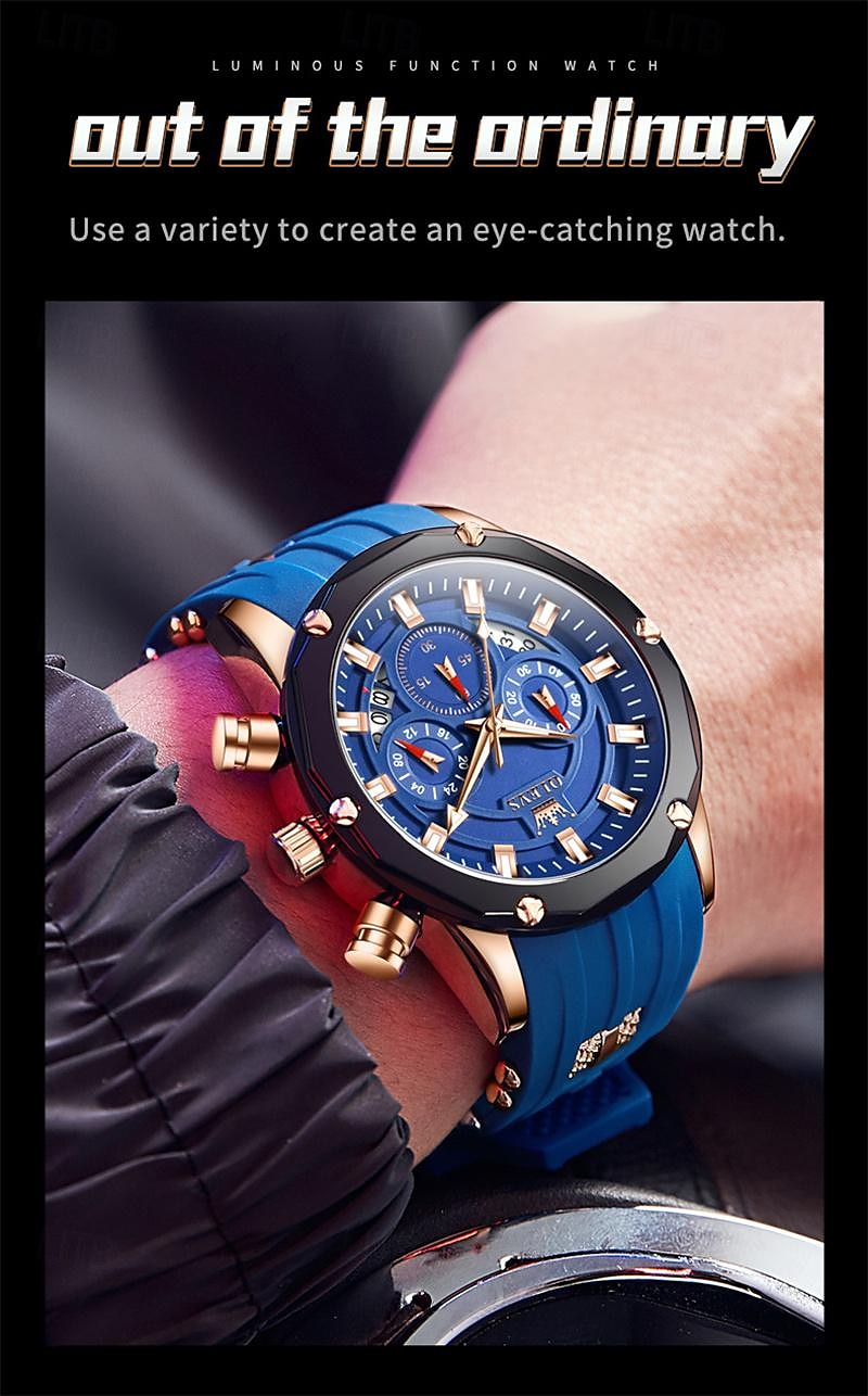 New Olevs Brand Men'S Business Watch Luminous Chronograph 24-Hour Indication Fashion Trend Multifunction Quartz Watch Waterproof Leisure Sports Men'S Wristwatch 2025 - $34.99 –P14