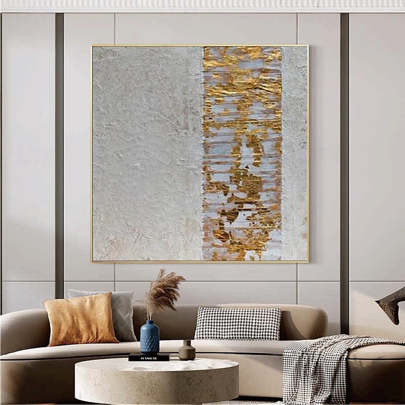 abstraktes goldenes Ölgemälde auf Leinwand, handgefertigt, modernes Ölgemälde, handgemalt, großes abstraktes Ölgemälde, Wandkunst, Gemälde für die Heimdekoration 2025 - $125.99 –P12