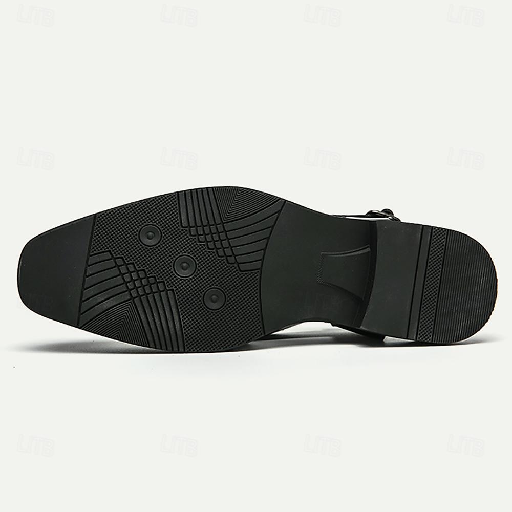Zuecos y mules de cuero genuino para hombre con espalda abierta: calzado cómodo, formal e informal sin cordones 2025 - $54.99 –P4