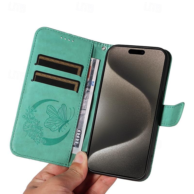 telefone Capinha Para iPhone 16 iPhone 15 Pro Max Plus iPhone 14 13 12 11 Pro Max Plus Mini SE Capa traseira Com Suporte Magnética com pulseira Borboleta Retro TPU Couro PU de 2025 por $15.99 –P4