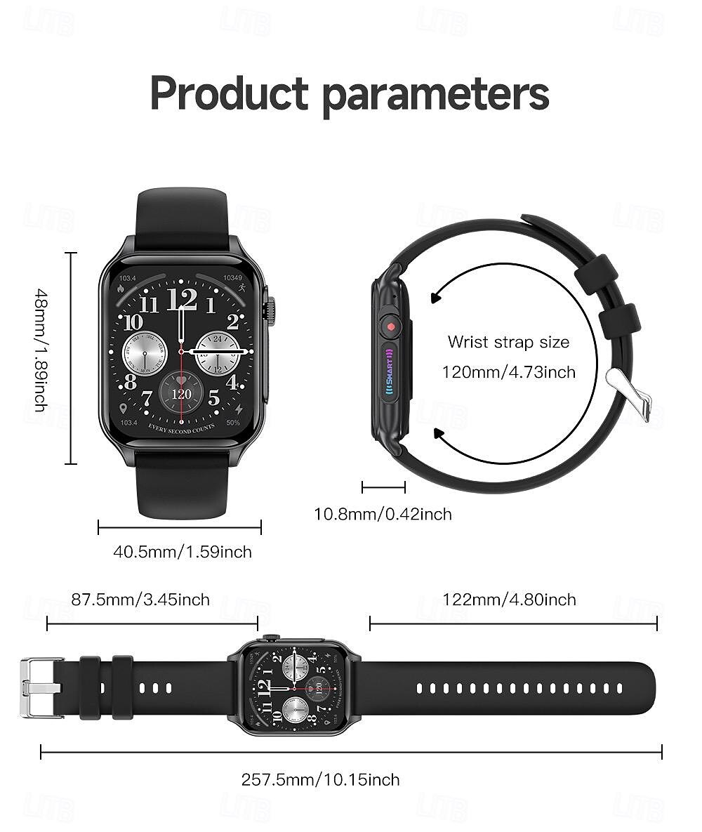 696 P6 Умные часы 1.96 дюймовый Смарт Часы Bluetooth ЭКГ + PPG Педометр Напоминание о звонке Совместим с Android iOS Женский Мужчины Хендс-фри звонки Напоминание о сообщении IP 67 Корпус для часов 40 2025 - $43.99 –P14