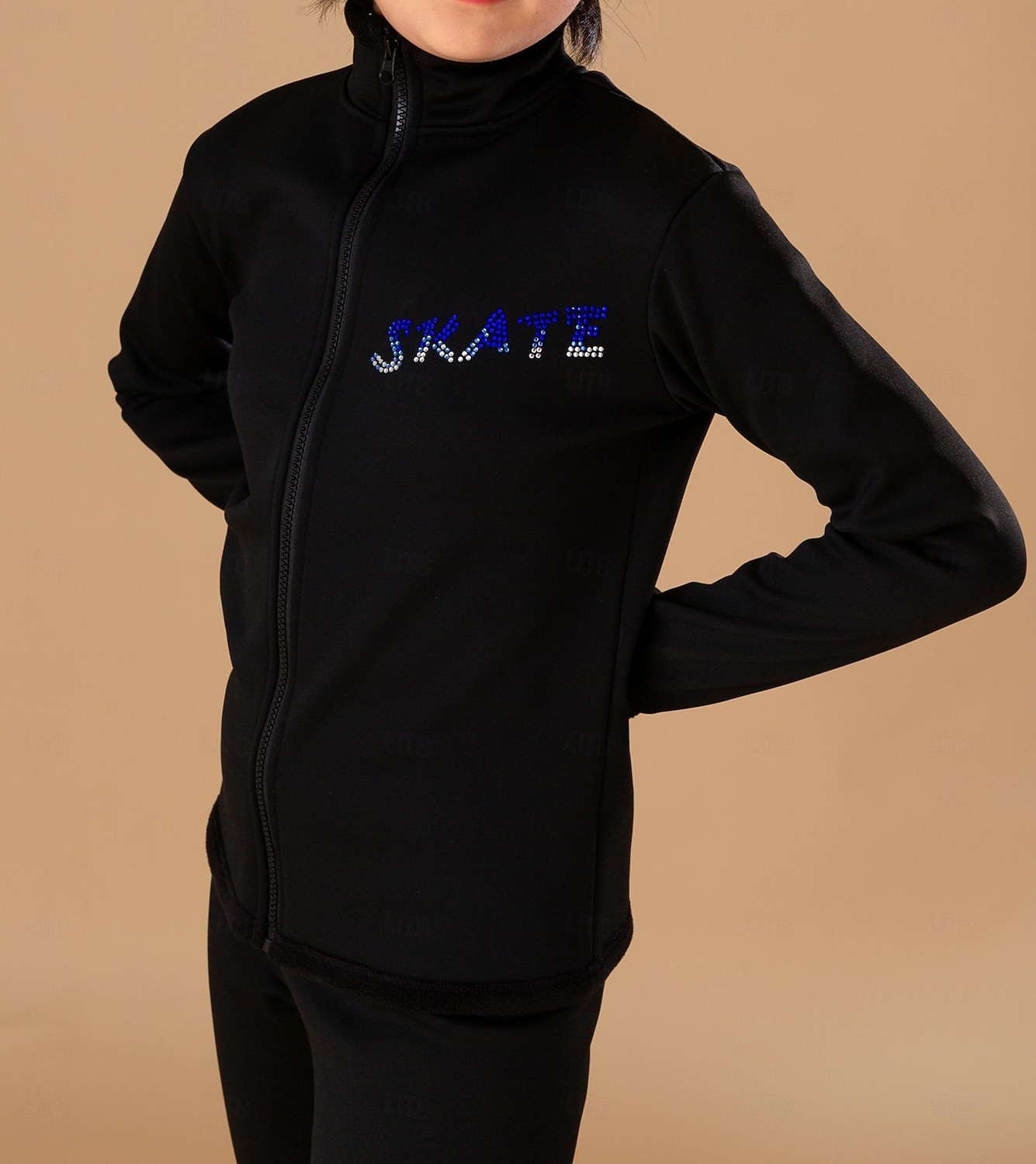 Figure Skating Fleece Jacket Figure Skating Pants Figure Skating Jacket with Pants Women's Girls' Ice Skating Jacket Tights Outfits Black Dusty Rose Light Purple Patchwork Thumbhole Spandex Stretchy 2026 - $182.99 –P4