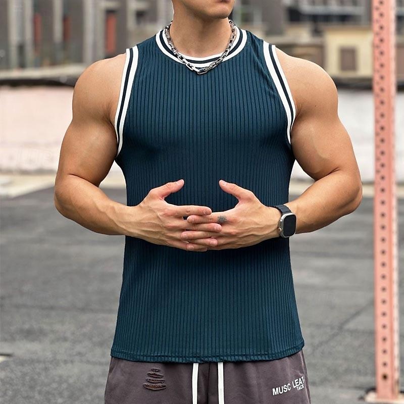 Voor heren Training tanktop Hardlooptanktop Fitness tanktop Lapwerk Mouwloos Ves / Mouwloos Casual Sportkleding Effen Sneldrogend Zacht Ademend Sportschooltraining Wandelen Joggen Sportkleding 2025 - $15.49 –P6