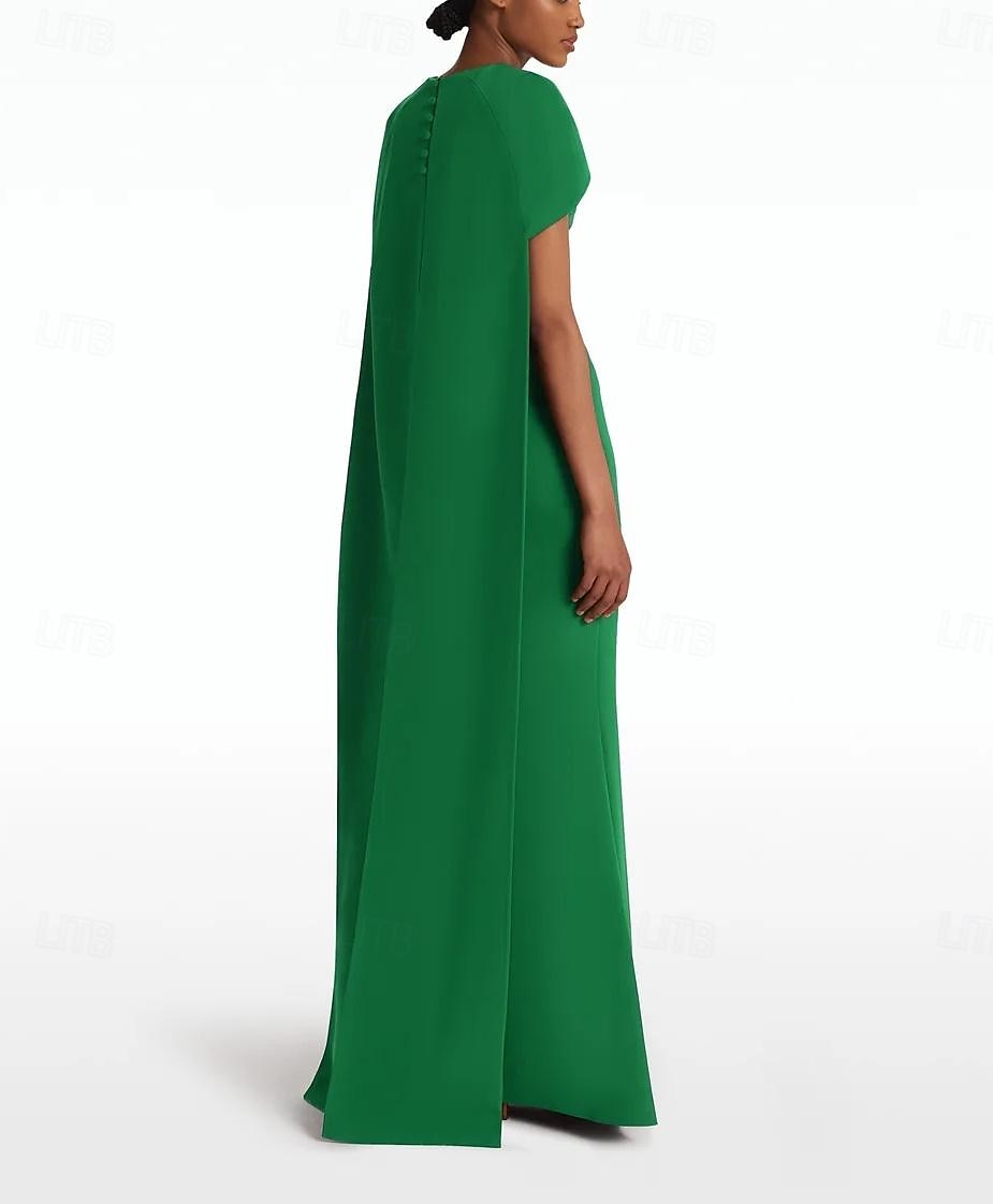 Schlanke Abendrobe Elegantes Kleid Formell Sweeper  Bürstenbahn Ärmellos Juwel-Ausschnitt Stretch-Crêpe mit Schleife(n) 2025 2025 - $156.99 –P2