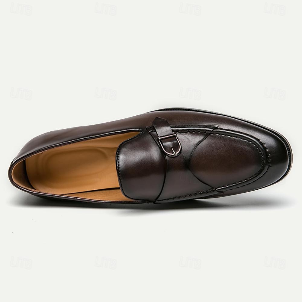 chaussures à sangle de moine marron pour hommes - chaussures habillées élégantes à boucle en cuir pour tenue formelle et décontractée de 2025 ? $54.99 –P4