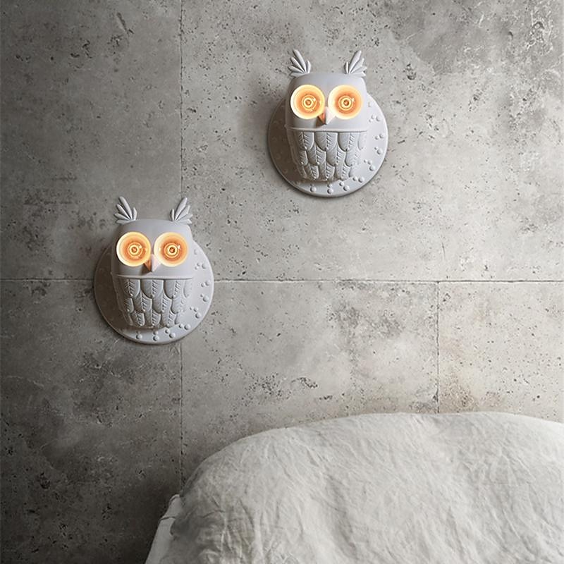 светодиодный настенный светильник для внутреннего освещения, теплый белый, 28/40 см, e27, винтажный, белый, настенный светильник с совой, декоративный светильник, 2 лампы, настенный светильник из 2025 - $182.99 –P6
