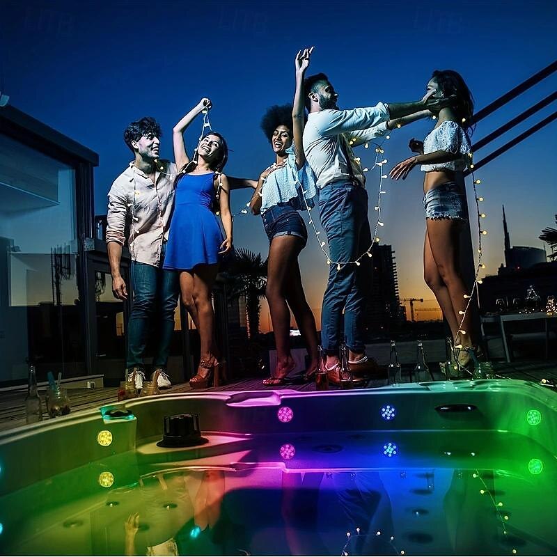 2pcs RGB LED Underwater Light, Waterproof Submersible LED Pool Pond Lights Illuminate Your Pool, Garden & More - Durable Waterproof Design for Year-round Decor - Ideal for Bathtub, Pond, Fountain, Spa 2025 - $17.99 –P5