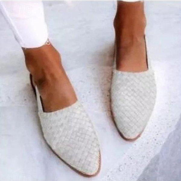 Women's Black Woven Flat Mules with Adjustable Slingback Strap - Stylish Summer Casual Shoes 2025 - €27.99 –P8