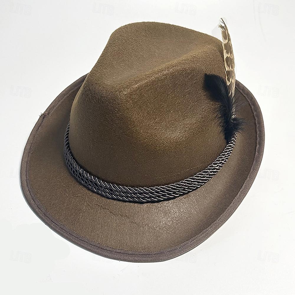 Oktoberfest Kapelusz tyrolski alpejski kapelusz Bawaria Niemiecki Monachium Łąki Męskie Tkanina w stylu tradycyjnym 2025 - $19.49 –P4