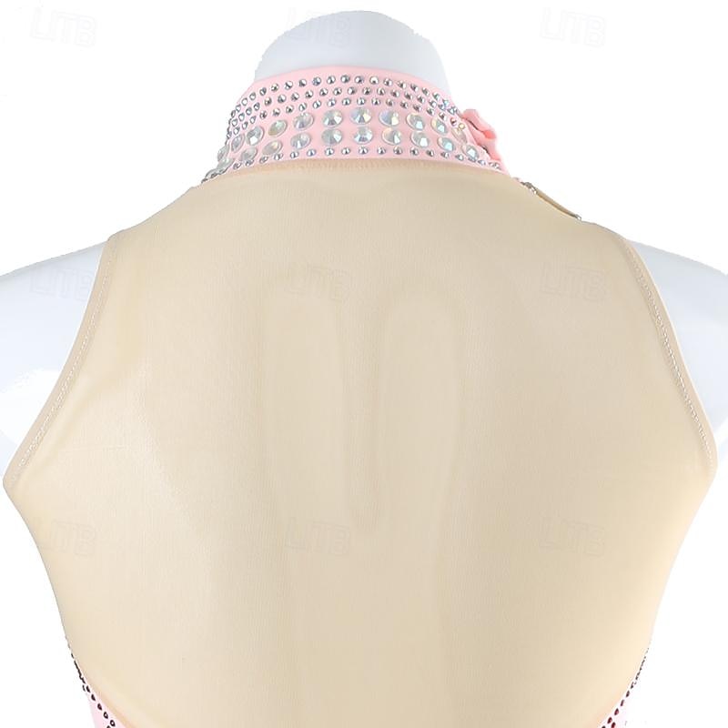 Eiskunstlaufkleid Damen Mädchen Eislaufen Kleider Rosa Patchwork Rückenfrei Gitter Spandex Hochelastisch Ausbildung Praxis Professionell Eiskunstlaufkleidung Klassisch Kristalle Langarm Eislaufen 2026 - $233.59 –P9