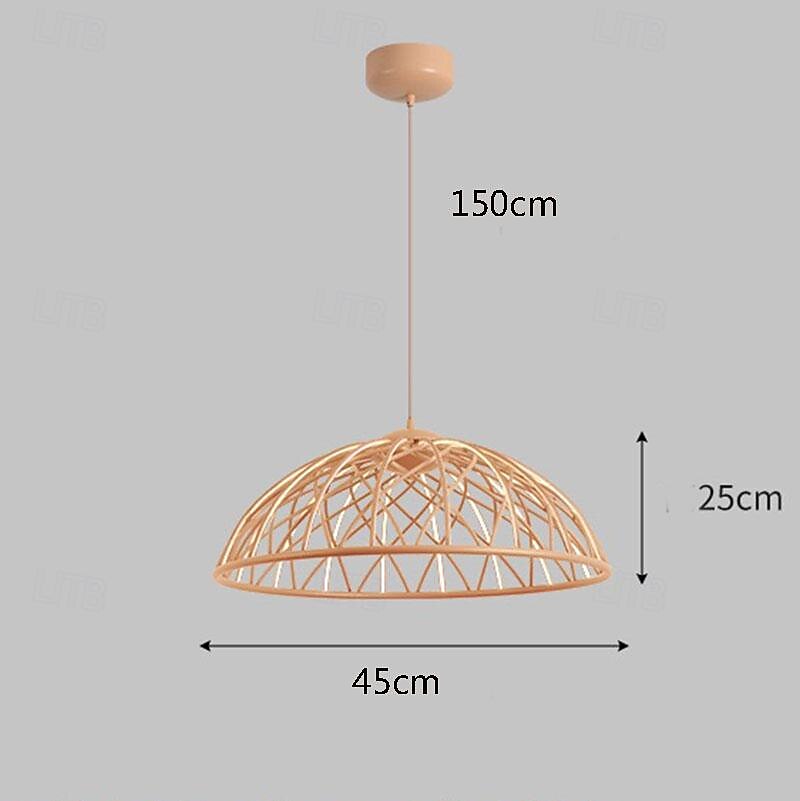lampada a sospensione a led bianco caldo 45 cm 1 luce vintage a forma di ciotola lanterna antica in vimini lampada a sospensione in metallo acrilico giardino sala da pranzo studio camera da letto del 2025 a $449.99 –P2