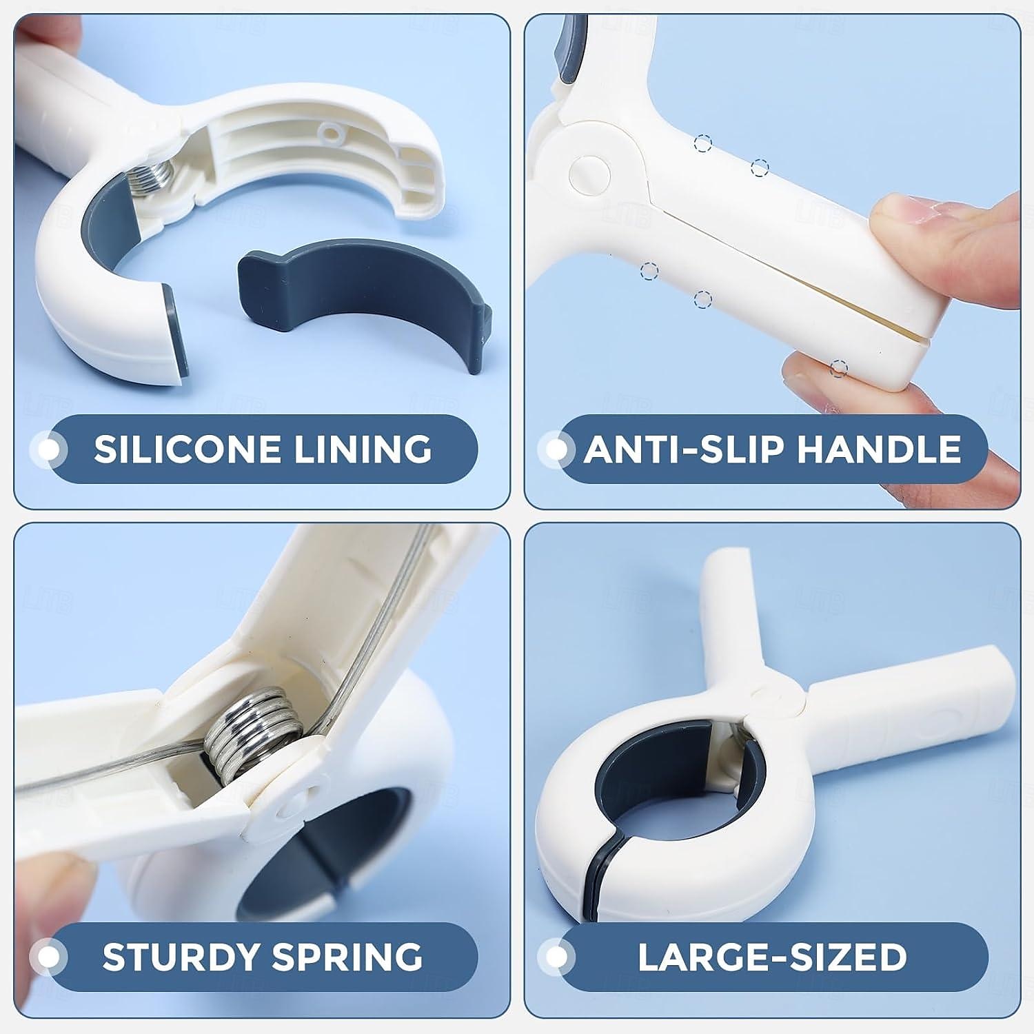 4-pack extra grote strandlakenclips, 5,1 inch handdoekclips voor strandstoelen cruise heavy duty, handdoekhouderclips voor kledingzwembadboot, 2 kleuren kaki en blauw 2025 - $7.99 –P5
