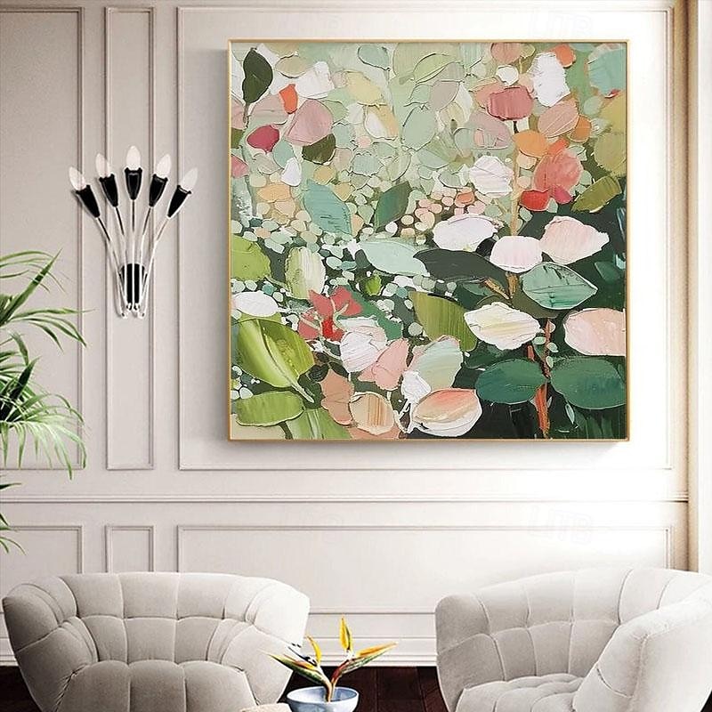 handmåla stor original blomma oljemålning på duk abstrakt blommålning boho akryl blomkonst stor väggkonst modern anpassad vardagsrumsinredning utan ram 2025 - $108.99 –P6