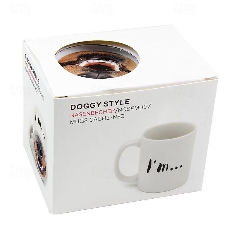 Caneca de cerâmica com nariz de porco, caneca de cerâmica com nariz de cachorro, xícara de café, chá, leite, bebida, presente engraçado e exclusivo, 400 ml de 2025 por $9.99 –P4