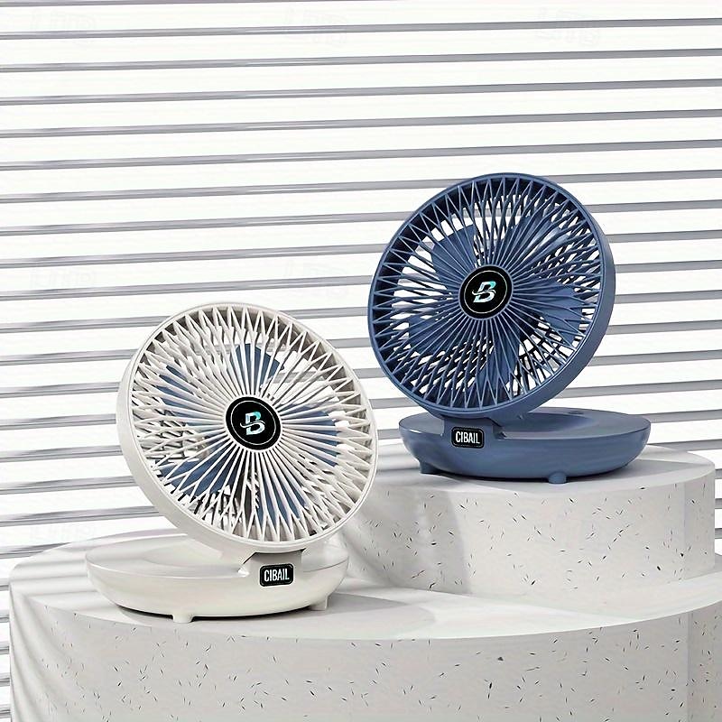 přenosný nástěnný stolní ventilátor-3 rychlosti, tichý bezkomutátorový motor, stolní malý ventilátor usb typ-c nabíjení, skládací vzduchový chladič pro domácnost, kancelář a cestování 1ks 2025 - $20.99 –P4