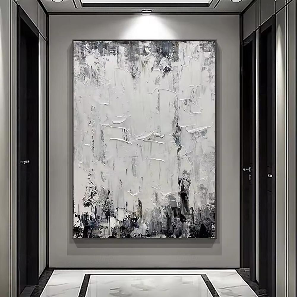 picturi în ulei realizate manual, pânză, artă de perete, decorare modernă, simplitate, alb-negru, abstract pentru decorarea casei, laminată, fără rame, pictură neîntinsă 2025 - $50.99 –P5