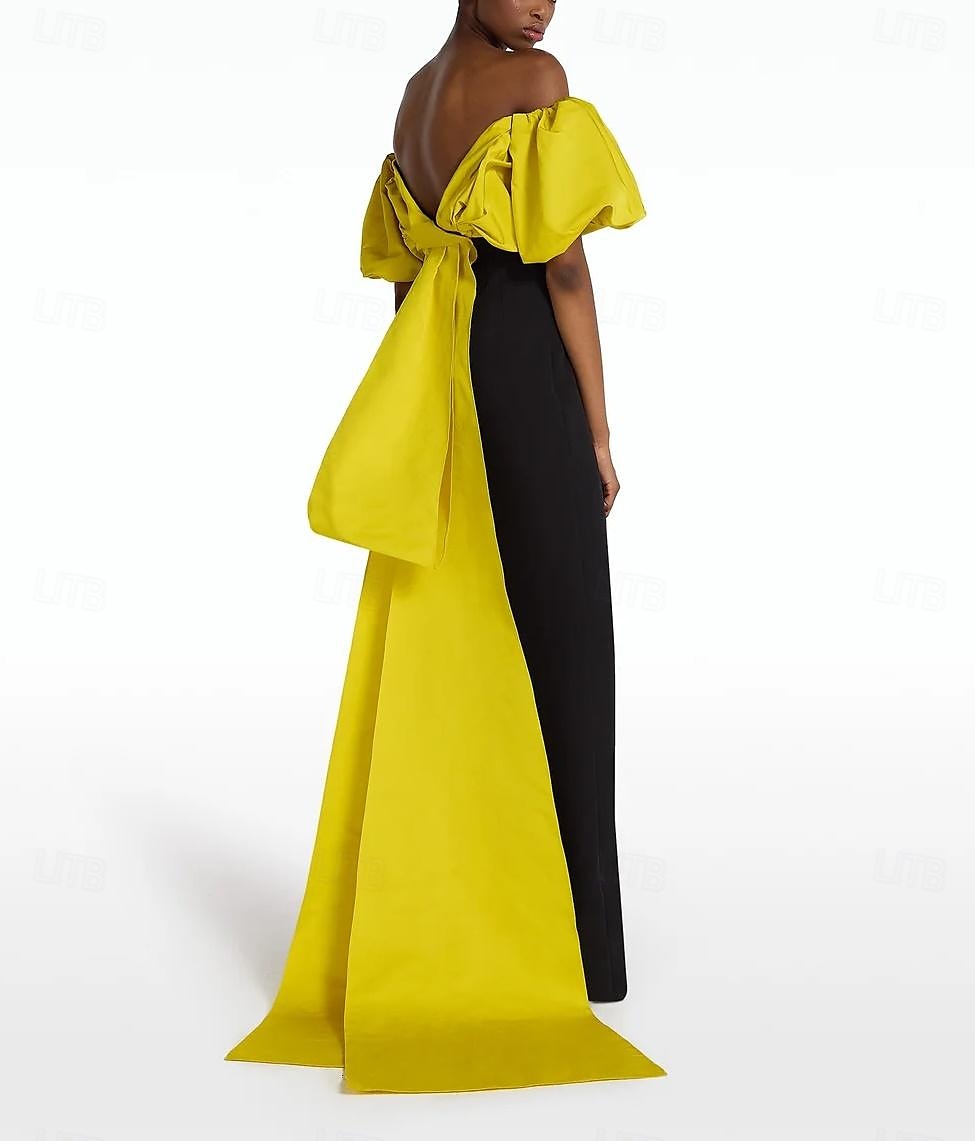 Schlauch Abendkleid Elegantes Kleid Formal Sweep  Brush Zug Ärmellos Juwel-Hals Stretch-Crepé mit Schleife(n) 2025 - $168.99 –P3
