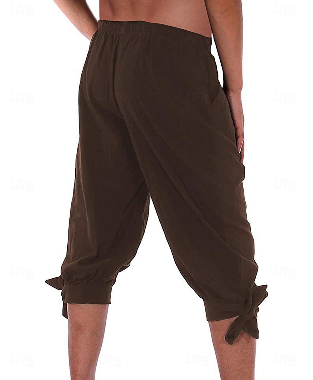 Retro Vintage Medieval 17th Century Masquerade Pirate Pants Viking Solid Color Fancy Dress Men's Pirate Fantasy Masquerade Party / Evening Adults' Pants 2026 - $21.99 –P3
