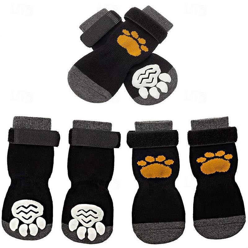 2026年 犬用 猫用 小型ペット用 ソックス アンチスリップ カジュアル 普段着 クリスマス 動物 水玉 ソリッド ペット用 防水材 麦わら マルチカラー  コレクション – $16.49 –P13