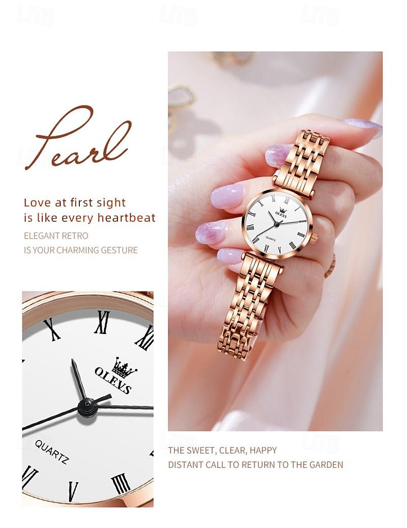 New Olevs Olevs Brand Fashion Women'S Quartz Watch Simple Fashion Trend Travel Sports Leisure Waterproof Steel Belt Women'S Wristwatch 2025 - $28.99 –P8