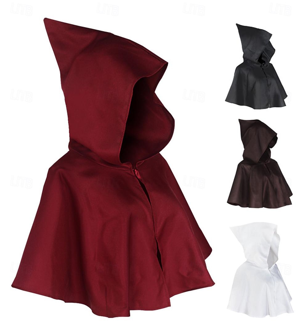 Punk e gótico Medieval Renascentista Capa Baile de Máscara manto com capuz Feira Ren Ranger Elfo Côr Sólida Homens Mulheres Unisexo Viking Fantasia Dia Das Bruxas Carnaval Baile de Máscaras Festa de 2025 por $15.49 –P1