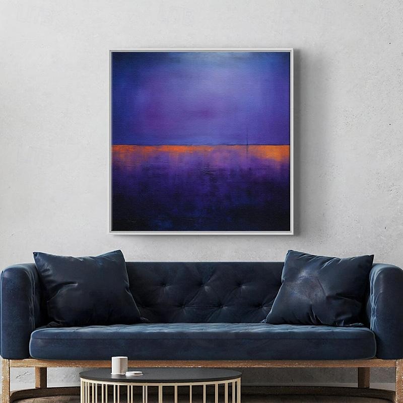 slavná ručně malovaná značka rothko oranžově fialové umění ruční práce na plátně expresionismus malba velké abstraktní nástěnné umění zarámované a připravené k zavěšení 2025 - $102.99 -P17