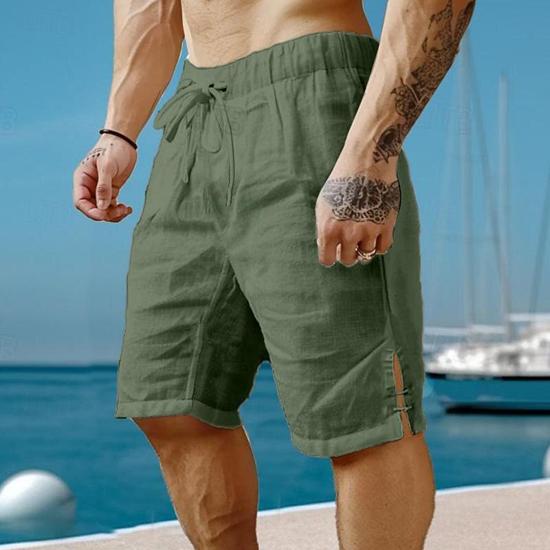 Pantalon Corto Lino Hombre Pantalones Cortos De Lino Para Hombre