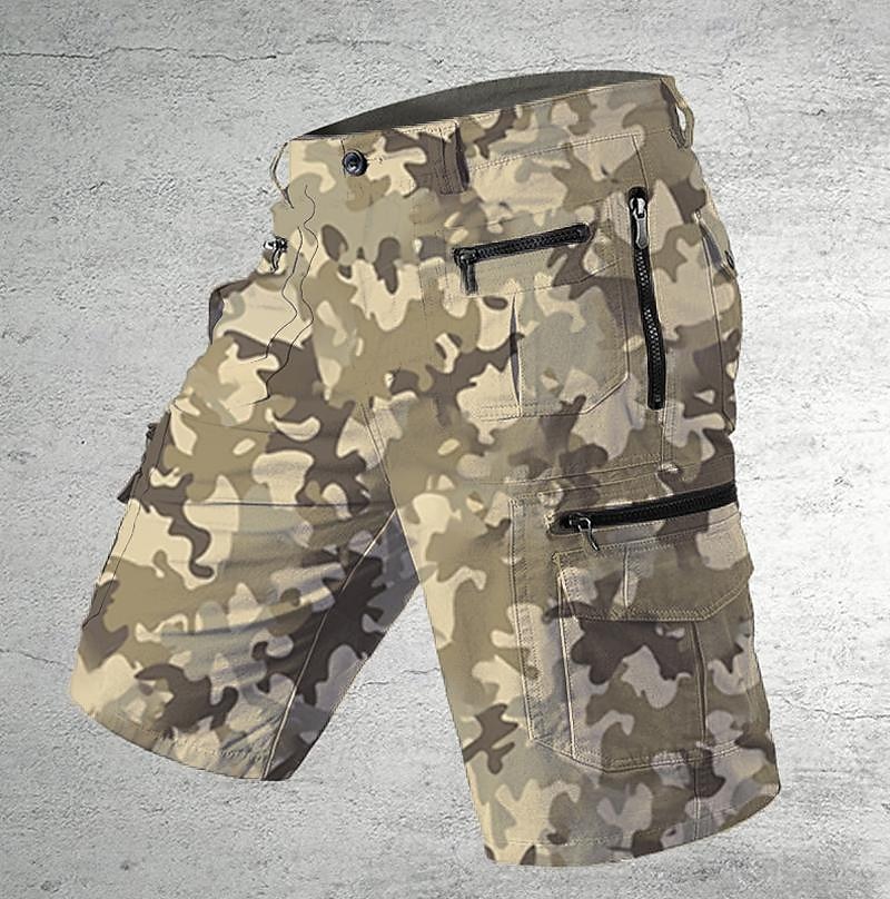 Homens Shorts táticos Bermuda Cargo Calção Shorts de Trilha Botões Bolso multi Tecido Vestível Curto Ao ar livre Diário Acampar e Caminhar Moda Clássico Preto Verde Claro de 2025 por $31.99 –P7