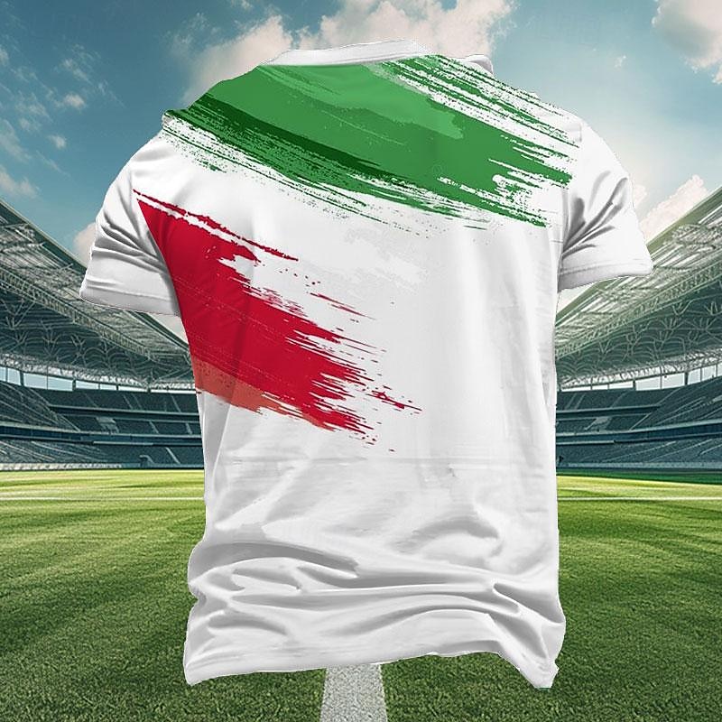 Homme Italie T shirt Manche Courte T-shirt 3D effet Col Ras du Cou Chemise Extérieur Athleisure Blanche Eté Printemps Vêtement Tenue S M L XL XXL XXXL de 2025 ? $15.99 –P3