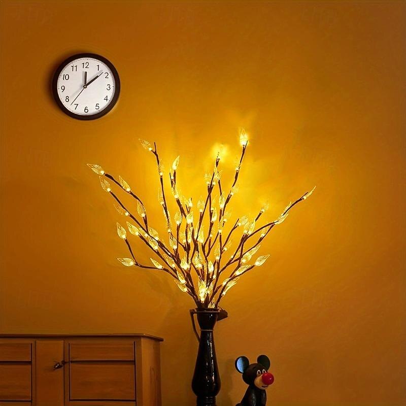 1 Stück transparentes Blätterzweiglicht mit 20 LEDs, LED-Lichtstreifen, Weidenzweiglampe, Blumenlichter erhellen Ihren Raum mit eleganter Atmosphäre, perfekt für Haus, Garten, Hochzeit, Weihnachtsdekoration 2025 - $14.99 –P7