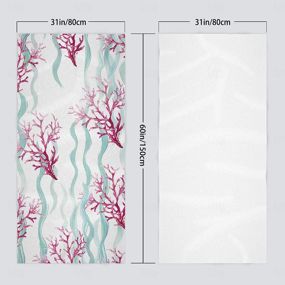 Ocean Series Seahorse Coral Print 100% Micro Fiber Beach Towel Oversized Soft and Quick-Dry, Absorbent, Soft, Versatile for Travel, Bath and Pool 2025 - $18.49 –P4