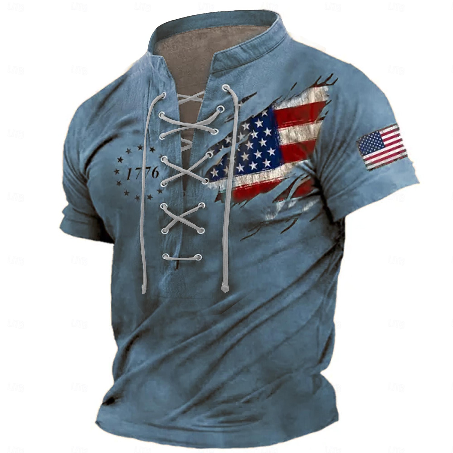4 luglio 2026 250° Giorno della Memoria Maglietta a Maniche Corte Patriottica Patriot Uomo Stampa 3D Bandiera Statunitense Veterano Lacci Casual Outdoor Sport del 2026 a $22.99 –P5