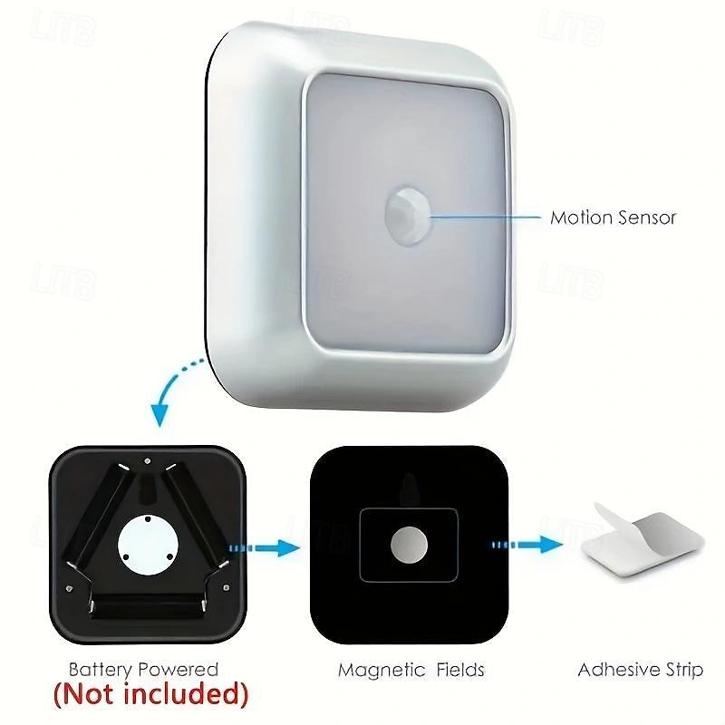 3pcs LED Motion Sensor Night Light Set, 6LED Closet Cabinet Sensor Light Automatic Infrared Activated Battery Powered for Novelty Place Closet, Cabinet, Stair, Bedroom, Corridor, Toilet, Wardrobe 2025 - $34.99 –P7