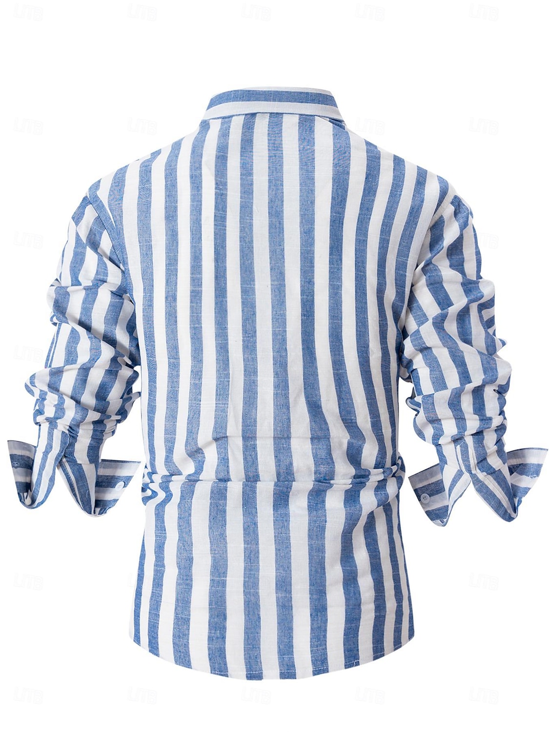 Men's Shirt Linen Shirt Summer Shirt Beach Shirt Cotton Linen Shirt Striped Shirts Striped Vacation Hawaiian Yellow Red Blue Green Long Sleeve Turndown Spring &  Fall Clothing Apparel Button-Down 2025 - $28.99 –P2