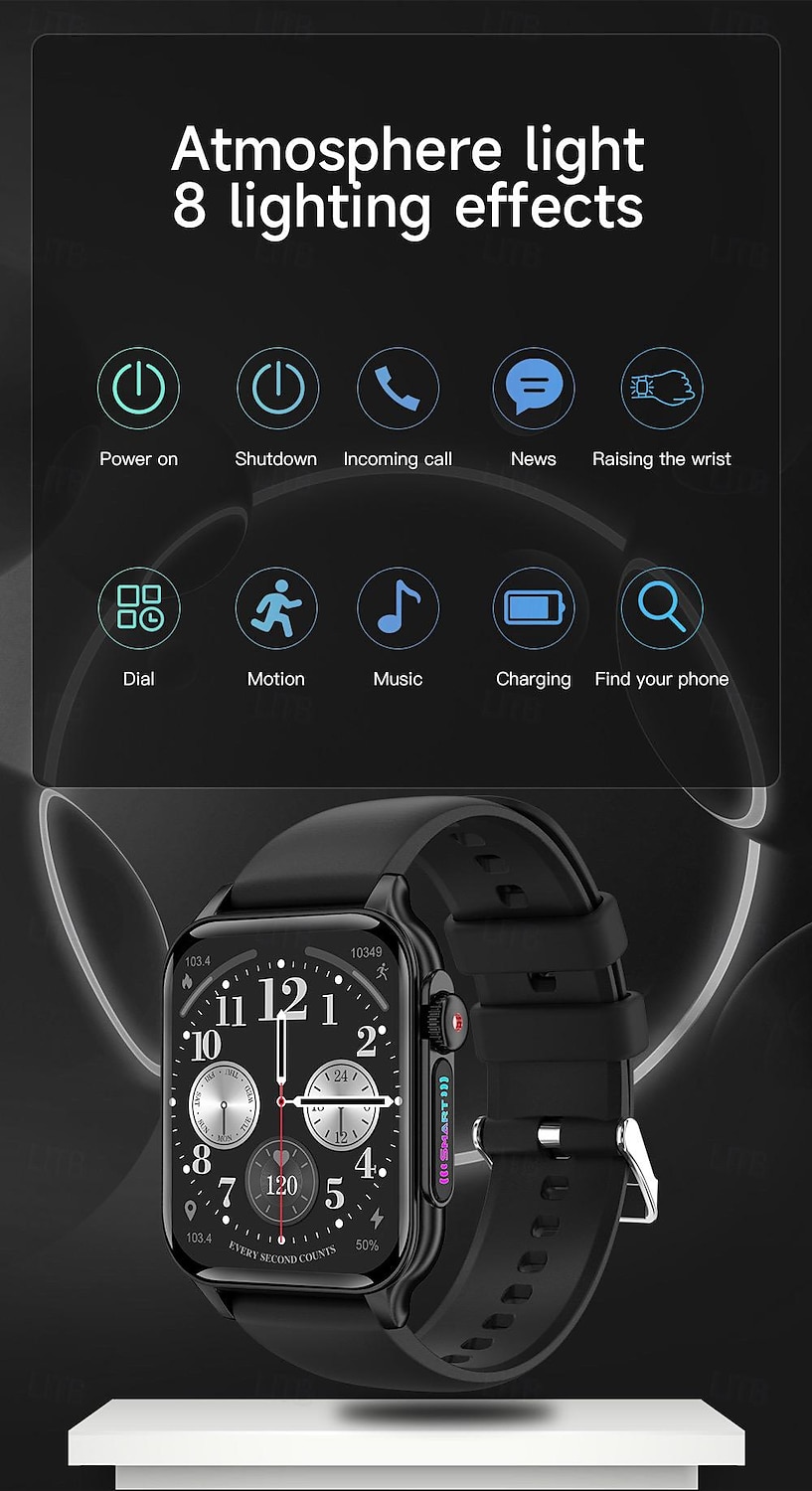 696 P6 Умные часы 1.96 дюймовый Смарт Часы Bluetooth ЭКГ + PPG Педометр Напоминание о звонке Совместим с Android iOS Женский Мужчины Хендс-фри звонки Напоминание о сообщении IP 67 Корпус для часов 40 2025 - $43.99 –P3